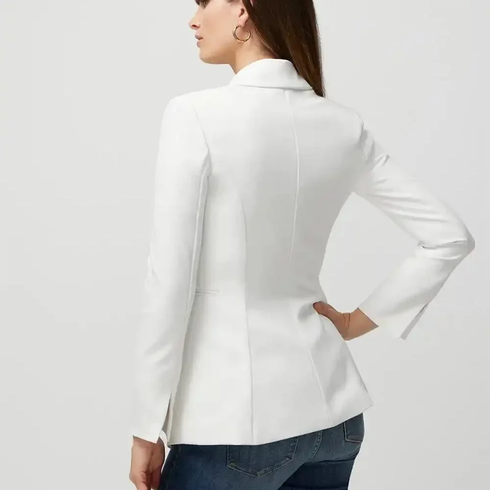 WHBM $190 WHBM® Studio Blazer Ecru Off White  10 12 14 - Picture 5 of 8
